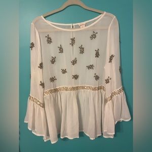 Sundance long sleeve sheer blouse